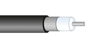 HUBER+SUHNER RG"174"A/U Cable Coaxial, 100ft, RG174, RG174A/U, Acero Revestido de Cobre, 2.8 mm, 50 ohm, Negro