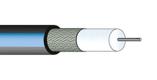 HUBER+SUHNER ENVIROFLEX"179 Coaxial Cable, 100 ft, Enviroflex 179, RG179, SPCCS (Silver Plated Copper Coated Steel), 2.54 mm