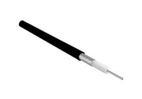 HUBER+SUHNER SUCOFORM"47"CU"LSFH Coaxial Cable, 25 ft, Sucoform 47 CU, Silver Plated Copper, 1.7 mm, 50 ohm, Black
