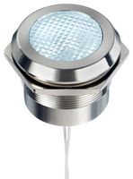 APEM Q30Y5SXXW1AE LED Panel Mount Indicator, White, 24 V, 30 mm, 30 mA, 5.2 cd, IP67, IP69K