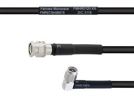 FAIRVIEW MICROWAVE FMHR0120-72 RF / Coaxial Cable Assembly, 6 ft, 1.82 m, RG58, SMA RP Plug, SMA RP Right Angle Plug, 50 ohm