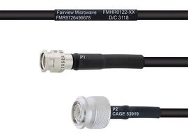 FAIRVIEW MICROWAVE FMHR0122-18 Cable RF / Coaxial ensamblado, 18 ", 457.2 mm, RG58, RP SMA Macho, RP TNC Macho, 50 ohm