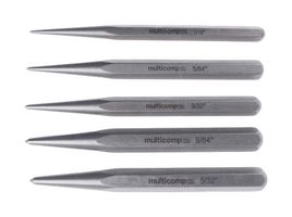 MULTICOMP PRO MP013700 Center Punch Set, S2 Steel, 105 mm L, 5 Pieces