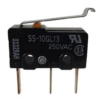 OMRON INDUSTRIAL AUTOMATION SS-10GL13 Interruptor Microswitch, Subminiature, Palanca con Roldana Simulada, SPDT, Soldable, 10.1 A