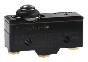 OMRON INDUSTRIAL AUTOMATION Z-15GD55 Interruptor Microswitch, A prueba de goteo, Émbolo con Muelle Corto, SPDT, Lengüeta Soldable, 15 A