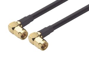 L-COM CCS58A-1.5HR2 RF / Coaxial Cable Assembly, 1.5 ft, 457.2 mm, RG58C/U, SMA Right Angle Plug