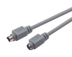 L-COM CSMD6MF-3 Computer Cable, Mini DIN 6 Position Plug, Mini DIN 6 Position Receptacle, 3 ft, 914.4 mm, Gray