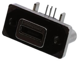 AMPHENOL COMMUNICATIONS SOLUTIONS MUSBK152M02 USB Connector, Micro USB Type AB, USB 2.0, Receptacle, 5 Positions, Panel PCB Mount, Right Angle