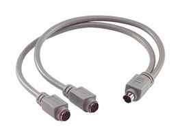 L-COM K23-MDY Cable de Computadora, Mini-DIN Plug, 6 Way, Mini-DIN Socket, 6 Way, x 2, 1.25 ft, 381 mm