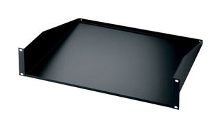 L-COM U2 Rack Shelf, Black, Steel, Utility, 2U, 482.6 mm, 370.8 mm, L-com 19" Racks & Cabinets, 19 ", 14.6 "