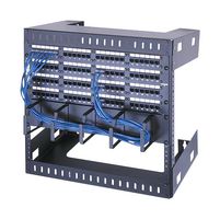 L-COM WM818 Wall Mount Rack, Open Frame, Steel, Black, 8U, 18" D x 19.8" W x 17.8" H, WM Series