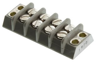 MARATHON SPECIAL PRODUCTS 37TB 04F Panel Mount Barrier Terminal Block, 2 Row, 4 Positions, 9.5 mm, 15 A