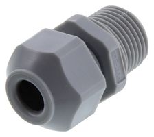 HUBBELL WIRING DEVICES SEC38GA Cable Gland, 3/8" NPT, 4.6 mm, 7.9 mm, Nylon 6.6 (Polyamide 6.6), Grey, IP66