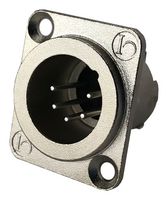 IO AUDIO TECHNOLOGIES IO-XLR5-M-JLX Conector XLR, 5 Contactos, Macho, Montaje en Panel, Contactos con Recubrimiento de Plata, Zinc