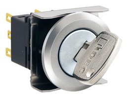 IDEC LBW6MK-2T3VB Interruptor de Llave, Sostenido, 3PDT, LBW Series, 2 Posiciones, Agujero Pasante, 100 mA