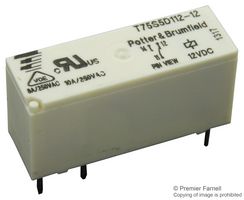 AMPHENOL RF 82-5378 Relevador de Potencia, SPDT, 12 VDC, 10 A, Serie T75, Agujero Pasante, Sin Enclavamiento
