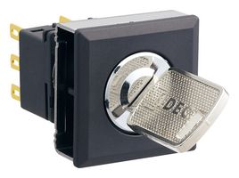 IDEC LBW7K-3T3VD Interruptor de Llave, Sostenido, 3PDT, LBW Series, 3 Posiciones, Agujero Pasante, 100 mA