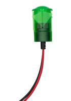 DIALIGHT 653-1204-103F LED Panel Mount Indicator, Green, 24 VDC, 14 mm, 20 mA, 600 mcd