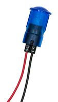 DIALIGHT 653-1403-103F LED Panel Mount Indicator, Blue, 12 VDC, 14 mm, 20 mA, 390 mcd