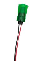 DIALIGHT 654-1204-103F LED Panel Mount Indicator, Green, 24 VDC, 17 mm, 20 mA, 600 mcd