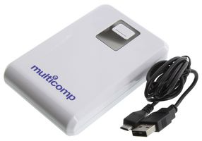 Power Bank, 5V, 11.2 Ah Capacity, 2 Ports, 110 mm x 24 mm x 73 mm