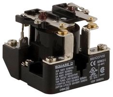 SQUARE D BY SCHNEIDER ELECTRIC 8501CO7V20 Relevador de Potencia, DPST, 120 VAC, 30 A, Serie 8501C, Montaje en Panel, CA