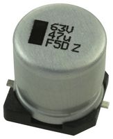 VISHAY MAL215097801E3 SMD Aluminum Electrolytic Capacitor, Radial Can - SMD, 47 µF, 63 V, 2000 hours @ 85°C, Polar
