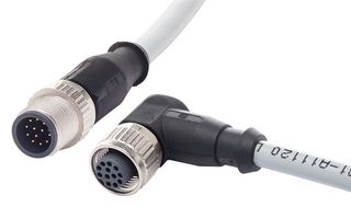 HARTING 21348600C79100 Sensor Cable, A Coded, M12 Plug, Free End, 12 Positions, 10 m, 32.808 ft