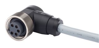 HARTING 21349900598100 Sensor Cable, PUR, 90° 7/8" Receptacle, Free End, 4 Positions, 10 m, 32.808 ft