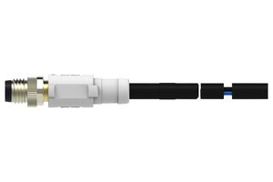 TE CONNECTIVITY T4061110004-004 Sensor Cable, IP67, Shielded, M8 Plug, Free End, 4 Positions, 3 m, 9.8 ft, T40 Series