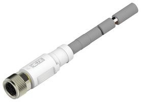 TE CONNECTIVITY T4061320004-005 Sensor Cable, IP67, Shielded, M8 Receptacle, Free End, 4 Positions, 5 m, 16.4 ft, T40 Series