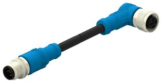 TE CONNECTIVITY T4162114005-004 Cable de Sensor, M12 Macho, M12 90° Hembra, 5 Contactos, 3 m, 9.8 ft, T416 Series
