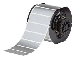 BRADY B33-18-413 Etiqueta, Thermal Transfer Printable, 25.4 mm, 76.2 mm, Poliéster, Plata