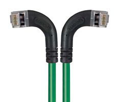 L-COM TRD815SRA8GR-30 Cable Ethernet, Cat 5e, RJ45 90° Macho a RJ45 90° Macho, FTP (par trenzado laminado), Verde