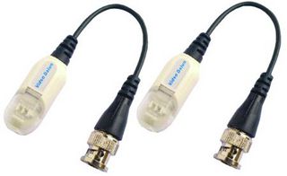 DEFENDER SECURITY STT-106C Baluns BNC/Cat5 Pair ClIP/Tail, Single Channel Passive, Distances up to 330m, DC to 8MHz