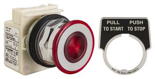 SCHNEIDER ELECTRIC 9001KR9P1R Switch Actuator, Red, Schneider Harmony 9001K Series 30mm Pushbutton Switches, Harmony 9001K Series