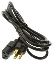 VOLEX 17757 10 B1 Mains Power Cord, 18 AWG, 105°C, NEMA 5-15P to IEC 60320 C13, 2.3 m, 10 A, 125 VAC, Black