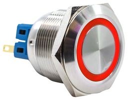 E-SWITCH PV8F2T0SS-315 Interruptor (Switch) Antivandalismo, 24V LED, PV8 Series, 0.98 ", SPDT-DB, Off-On, On-Off