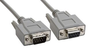 AMPHENOL CABLES ON DEMAND CS-DSSMDB9MF0-025 Computer Cable, D Sub 9 Position Plug, D Sub 9 Position Receptacle, 25 ft, 7.62 m, Gray