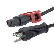 L-COM C13LPHGN515-10-3F Cable de Alimentación, NEMA 5-15P-HG a IEC 60320 C13, 914.4 mm, 10 A, 125 V, Negro