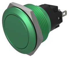 EAO 82-6851.2000 Vandal Resistant Switch, 82 Series, 22 mm, SPDT, Maintained, Round Flush, Green