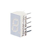BROADCOM HDSP-7513 7 Segment LED Display, Red, 20 mA, 2.1 V, 1.05 mcd, 1, 7.6 mm