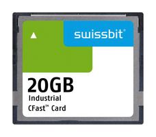 SWISSBIT SFCA020GH1AO1TO-I-6B-21P-STD Flash Memory Card, 3D pSLC, CFast Card, 20 GB