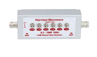 FAIRVIEW MICROWAVE FMAT1001 0 TO 42 DB STEP ATTENUATOR 75 OHM BNC FEMALE CONNECTORS RATED UP TO 1,000 MHZ IN A TOGGLE DESIGN