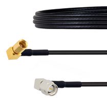 FAIRVIEW MICROWAVE FMCA1484-12 RF / Coaxial Cable Assembly, 12 ", 305 mm, LMR-100A, SMA Right Angle Plug, SSMC Right Angle Plug