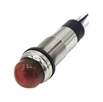 DIALIGHT 656-1102-304F LED Panel Mount Indicator, Red, 5 VDC, 0.5 ", 16 mA, 1.15 cd, IP66, IP67, NEMA 4X