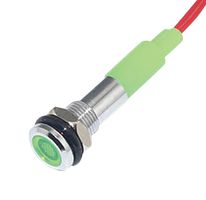 MALLORY SONALERT FL1M-6FW-1-G24V Indicador de Montaje en Panel LED, Verde, 24 V, 6 mm, 20 mA, 10 cd, IP65