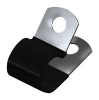 KEYSTONE 8129 Fastener, Cushioned P Clip, Screw Mount Cable Clamp, 17.45 mm, Steel, Black, 16.66 mm, 12.7 mm