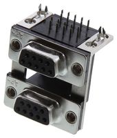 AMPHENOL COMMUNICATIONS SOLUTIONS L17H2222120 Conector D Sub Apilado, Receptáculo Superior / Receptáculo - Inferior, DE, 18 Contactos