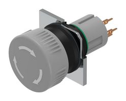 EAO 51-252.0268 Emergency Stop Switch, DPST-NC, Twist Release, PC Pin, 100 mA, 42 V, 42 V